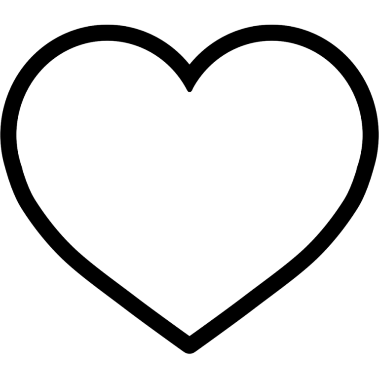 Ein schwarzes Herzsymbol auf weißem Hintergrund.