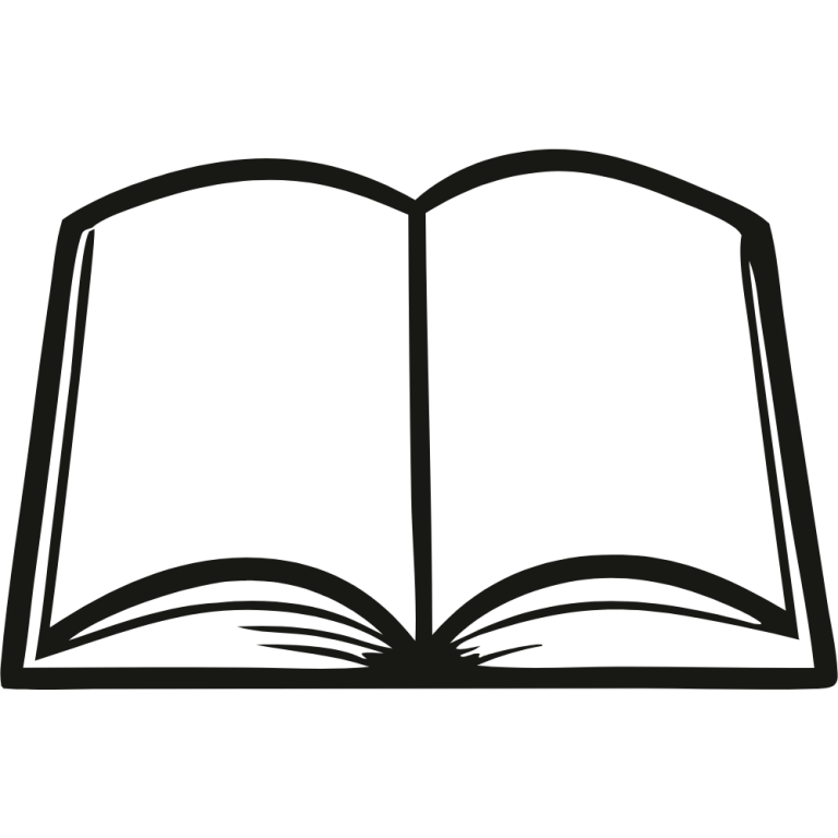 Ein geöffnetes Buch mit leeren Seiten.